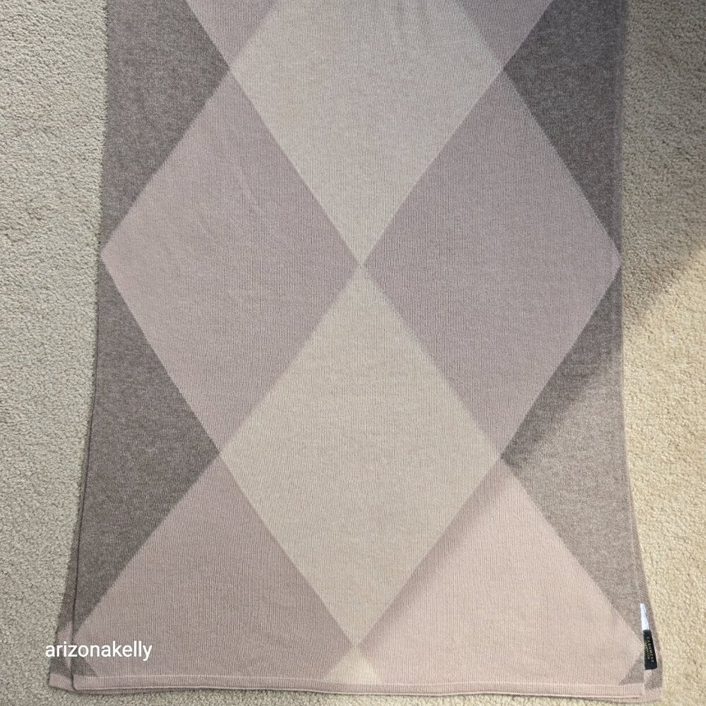 NWOT Cashmere Scarf Diamond Argyle Wrap Charter Club - Picture 1 of 12